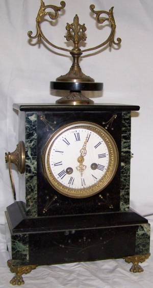 French Onyx Mantle Clock #53