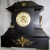 French Black Onyx Mantle Clock 