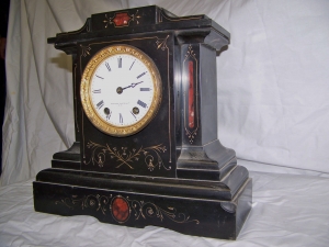 French Black Onyx Mantle Clock